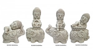 Fiber Clay MGO Cute Baby Buda amb figuretes d'elefants