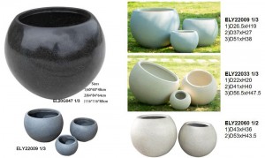 Fiber Clay Light Weight Sphere Ball-shape Garden Flowerpots Pottery