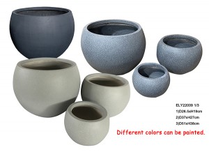 Fiber Clay Light Weight Sphere Ball-shaped Garden Flowerpots Pottery