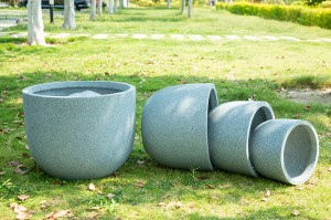 Fiber Clay Light Weight Egg Shape Flowerpots Classic Garden Pottery