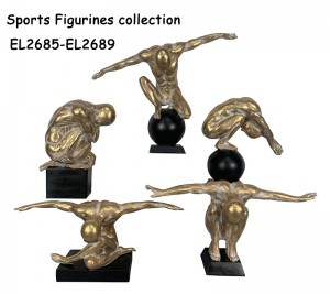 Resin Arts & Crafts Sports Man Figurine & Bookends