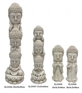 Fiber Clay MGO Թեթև, գեղեցիկ մանկական բուդդաների խաղային արձաններ