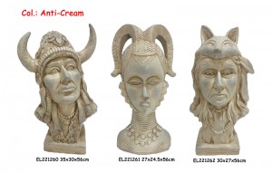 Artesanía artesanal en arxila de fibra MGO Estatuas de cabezas indias Retrato Interior Exterior