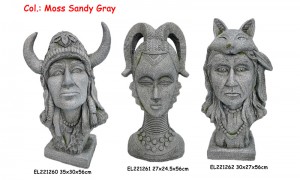 Fiber Clay Handmade Crafts MGO Indian Heads Statues Portrait Indoor Outdoor
