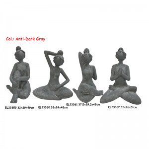 Okun Clay MGO Lightweight Yoga Lady Statues Figurines