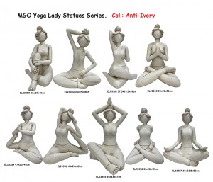 Fiber Clay MGO Léttar Yoga Lady styttur