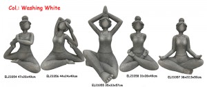 Fiber Clay MGO Lightweight Yoga Lady Statues Figurice