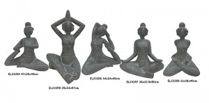 Fiber Clay MGO Lightweight Yoga Lady Sanamu Figurines