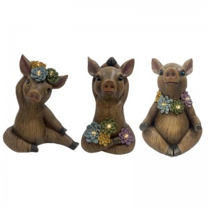 Fiber Clay MGO Lightweight Yoga Animal with Led Lights Garden Statues