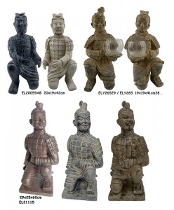 Lightweight Fiber Clay MGO Chinese Terra-Cotta Warriors  Statues Figurines