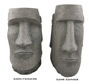 Lightweight Resin Easter Island Statuary Decor Flowerpots