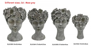 Fiber Clay Handmade Crafts MGO Paj Crown Girl Face Planter