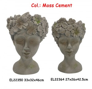 Fiber Clay Eskuz Artisautza MGO Flower Crown Girl Face Planter