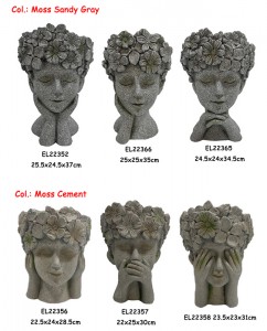 Вироби з волокнистої глини ручної роботи MGO Flower Crown Girl Thinking Face Plants