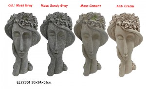 Fiber Clay Handmade Crafts Lightweight Flower Crown Lady Face Planter