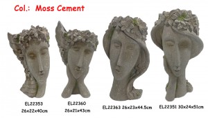Fiber Clay Handmade Crafts Lightweight Flower Crown Lady Face Planter