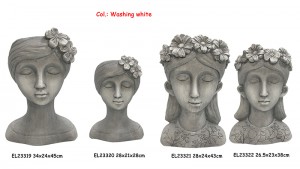 Вироби з волокнистої глини ручної роботи MGO Flower Crown Girl Bust Plant