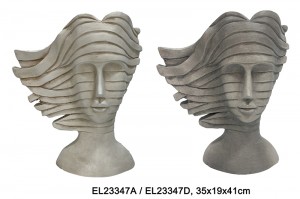 Ručne vyrábané výrobky z vláknitej hliny Kvetináče so vzorom pruhov MGO Lady Bust