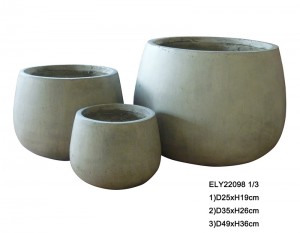 Fiber Clay Light Weight Low Bowl Flowerpots Garden Pottery