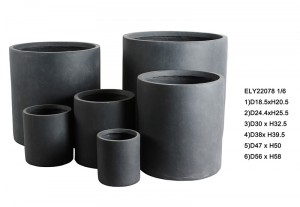 Šķiedru māla viegls cilindrisks puķupodi Dārza keramika
