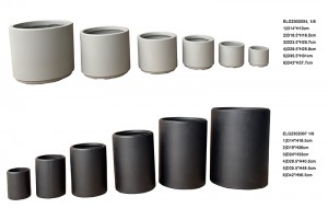 Fibre Clay Cylinder Light Pots Garden Poty