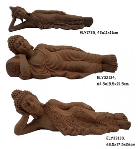Serat Clay Light Beurat MGO Reclining Buddha Figurines Patung