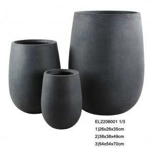 Fiber Clay Mwanga Uzito Vase Vyombo vya maua Bustani Pottery