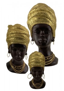 Resin Arts & Crafts Africa Lady Bust Dekorációs figurák