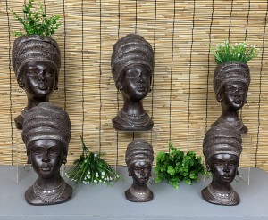 Zithunzi za Resin Arts & Crafts Africa Lady Bust Decoration