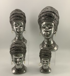 مجسمه های تزیین نیم تنه بانوی آفریقایی هنر و صنایع دستی رزین