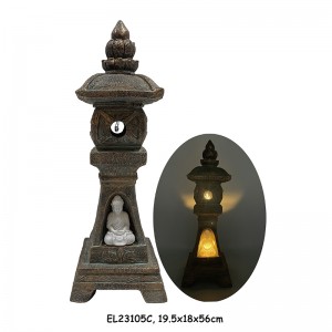 Fiber Clay Light Weight Garden Pagodas Statues Garden Lights