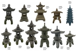 Fiber Clay Light Weight Garden Pagodas Statues Garden Lights