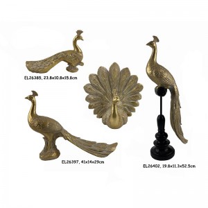 I-Resin Handmade Arts & Crafts Tabletop Peacock Decock Sculpture