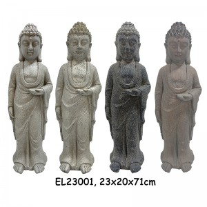 Fiber Clay Light Bobot MGO Standing Buddha Patung