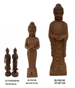 فائبر مٽي لائيٽ وزن MGO اسٽينڊنگ Buddha Statues Figures