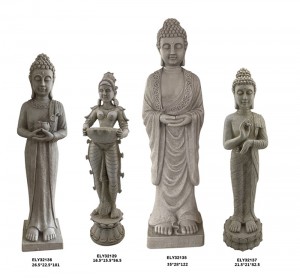 Fiber Clay Liicht Gewiicht MGO Standing Buddha Statuen Figuren