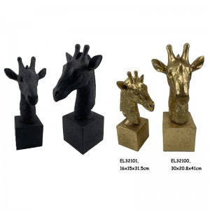 Resin Arts & Crafts Table top Decoration Africa Giraffe head bust Figurines Deer