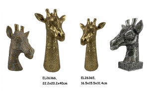 Resina Artesanía Decoración de mesa África Busto de cabeza de xirafa Figuras Cervo