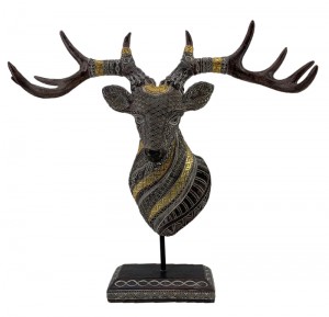 Resin Arts & Crafts Սեղանի ձևավորում Աֆրիկա Ընձուղտի գլխի կիսանդրի Արձանիկներ Եղնիկ