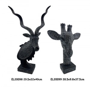 I-Resin Arts & Crafts Table top Decoration Africa Indlulamithi iqhuma ikhanda Figurines Deer