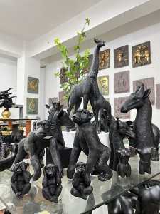 Resin Arts & Crafts Dësch Top Dekoratioun Afrika Giraff Kapp Bust Figuren Hirsch