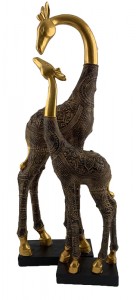 Rezino Arto & Metioj Tablosupro Dekoracio Afriko Ĝirafo Figurinoj Cervo