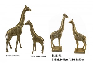Derva Menai ir amatai Stalviršis Dekoracija Afrikos žirafa figūrėlės Elniai