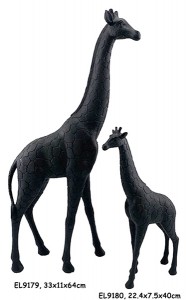 Artigianato in resina Decorazione da tavola Figurine di giraffa africana Cervo