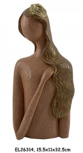 Decoración de busto de figuras de niña abstractas de mesa para artes y manualidades de resina