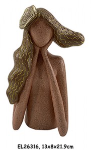 Decoración de busto de figuras de niña abstractas de mesa para artes y manualidades de resina
