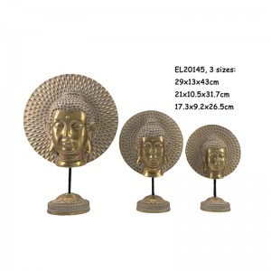 Resin Arts & Crafts Buddha Head W/Base Figurines