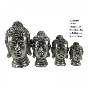 Seni & Kraf Resin Patung Kepala Buddha Klasik