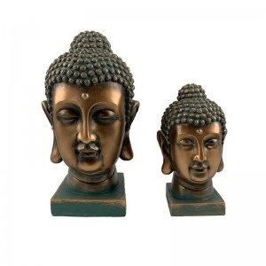 Figurines classiques de tête de Bouddha en résine Arts & Crafts
