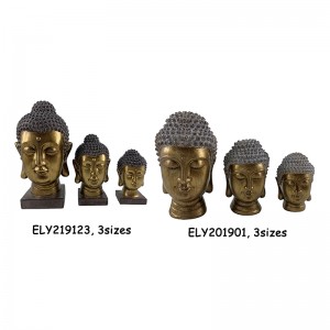 Resin Arts & Crafts Clasaigeach Buddha Head Figurines